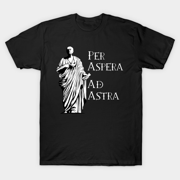 Seneca - Per Aspera Ad Astra T-Shirt by Modern Medieval Design